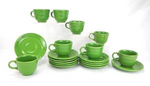 lot 57 image: Lot of Shamrock Cups and Saucers
