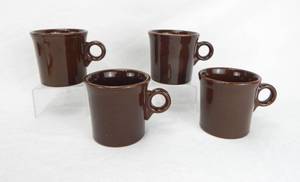 lot 114 image: Four Chocolate Ring Handled Mugs