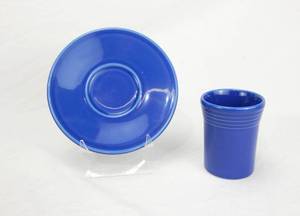 lot 145 image: Sapphire Jumbo Mug Saucer and Tumbler