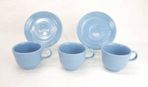 lot 151 image: Lot of Periwinkle Blue Cups and Saucers