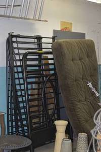 Bunk bed with futon couch on the bottom comes with mattress