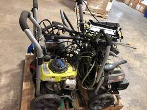 Pallet of Ryobi Pressure Washers Salvage lot For Parts Only  See Pictures