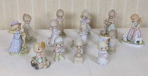 Collection of 13 Vintage Collectable Figurines Precious Moments and Jonathan & David