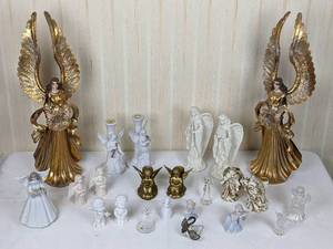 Assortment of 23 Angel Figurines and Statues