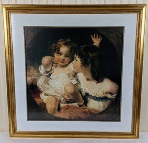 Two Sisters Portrait Painting Framed Wall Art