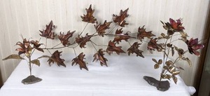Metal Leaf Branch Table and Wall Decorations