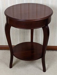 Beautiful Round End Table with Shelf