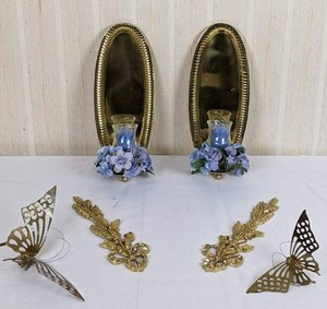 Assortment of Sconces and Metal Butterflies