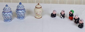 Collection of Vintage Baby Chinese Figurines and Vases with Lids