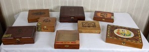 Collection of Eight Cigar Boxes