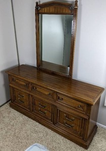Beautiful 9 Drawer Dresser and Mirror