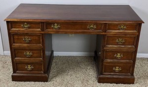 Beautiful Wooden Double-Pedestal Desk
