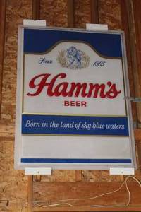 lot 381 image: Hamms Beer Plastic Sign