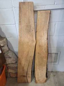 Two Pieces of Hard Edge Maple Live Edge Lumber-50 and 48