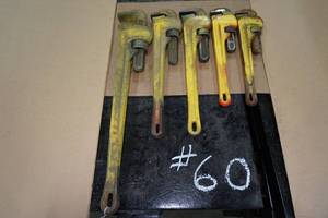 lot 109 image: 5 Ridgid Pipe Wrenches - 14-24
