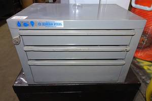lot 46 image: Adrian Steel Lock N Latch 3 Drawer Box