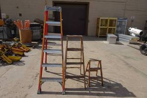 lot 163 image: 2 Step Stools, Louisville 6 Ladder
