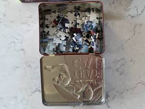 Lot of 4 Puzzles and Scrabble  Stack the Bones