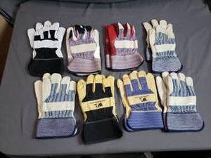 8 Pair of Leather Palm Work Gloves