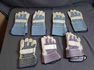 7 Pair of Leather Palm Work Gloves