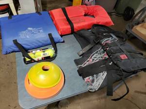 Tennis Balls, Frisbee Golf Cones, Life Jackets