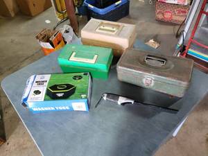 Tackle Boxes and Washer Toss Game