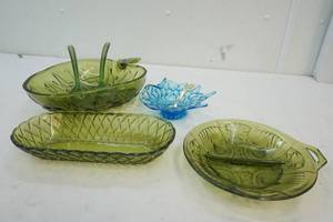 blue glass candy dish