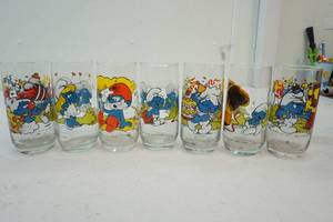 1980s Smurf drinking glasses