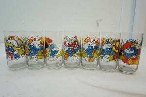 1980s Smurf drinking glasses