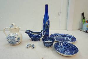 blue ceramic pottery