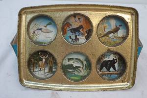 Ken Haag wildlife print metal serving tray
