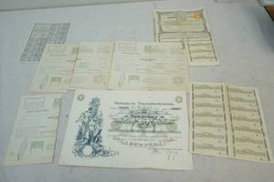 vintage certificates of stock and more