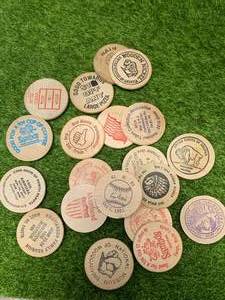 lot 41 image: Vintage Lot of Wood Tokens