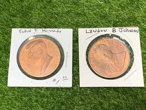 lot 42 image: JFK & Lyndon Johnson Coins