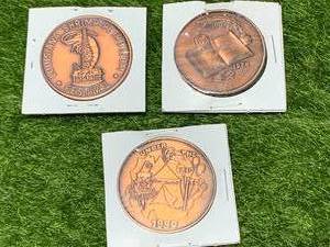 lot 51 image: Lot Of Three Unique Vintage Copper Coins