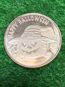 lot 56 image: Happy Halloween .999 Copper One Ounce Bar