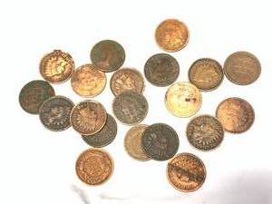 lot 74 image: Lot of 20 Indian Head Pennies
