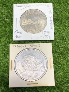 lot 81 image: Mardi Gras & Troy NY Anniversary Coins