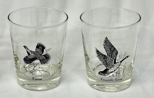 Bird Themed Low Ball Glasses