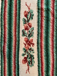 Vintage Afghan with Cross Stitched Accents