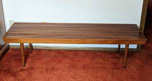 Mid Century Wood Bench by Nasco Yugoslavia