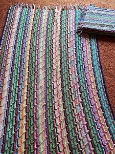 Vintage Afghan and Matching Pillow