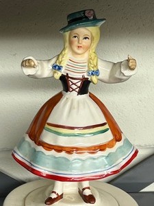 Schmid German Girl Porcelain Music Box