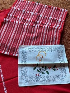 Variety of Vintage Christmas Linens