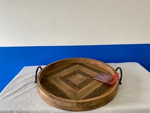 KATE & LAUREL ALL THINGS DECOR MARMORA 18 ROUND TRAY
