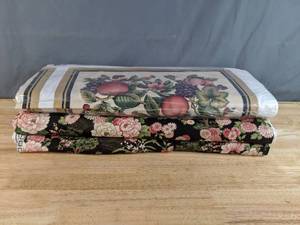 lot 88 image: Collection of Black and Pink Floral Print and Fruit Themed Fabric Bolts - Z