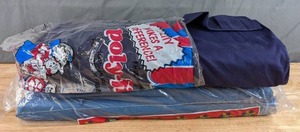 lot 217 image: Two Bolts of Solid Blue Fabric (Dark Blue and Medium Blue) - Z