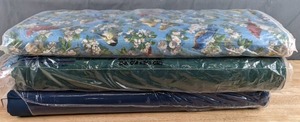 lot 222 image: One Bolt of Bird Themed Fabric & Two Bolts of Solid Colored Fabric (GreenBlue) - Z