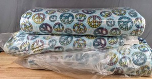 lot 181 image: Two Bolts of Peace Sign Print Fleece Fabric - Z