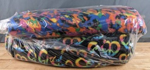 lot 197 image: Two Bolts of Multicolored Fleece Fabric (AbstractPeace Hearts) - Z